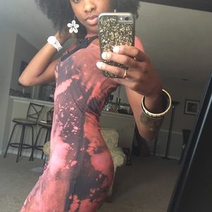 Grey Galaxy Bleached Bodycon Dress